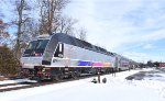 ALP-45A # 4556 is on the rear of NJT Train # 5520 as it does its station work at Raritan Depot